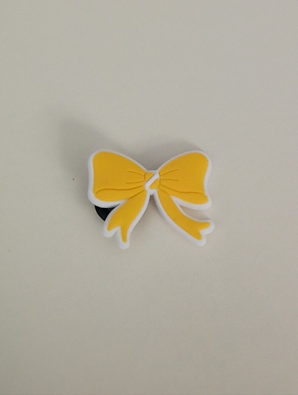 10 for $10 Jibbitz Croc Charms - Adorable Yellow Coquette Bow w/ White Outline 2